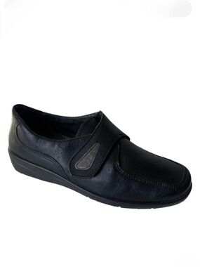 RHODE Black Leather Comfort Shoe Hook and Loop Closure Women's Size 7